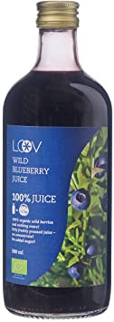 LOOV Bio Wildheidelbeersaft, 500 ml, aus nordischen Wäldern, hoher Gehalt an Antioxidantien, 100% direkt gepresste Heidelbeeren, nicht aus Konzentrat, ohne Wasser- und Zuckerzusatz