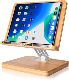 Wishacc Buchständer zum Lesen. Ergonomischer Kochbuchhalter einstellbar in mehreren Höhen. Idealer Winkel für Bücher, Laptops, Lehrbücher und Rezeptdokumente.