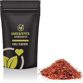500g Chiliflocken ohne Kerne Gewürz Chili Scharf geschrotet Flakes natürlich vom Hanse&Pepper Gewürze 