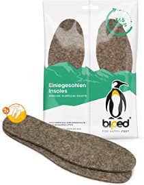 biped 2 Paar Natur Wollfilz Einlegesohlen - natürlicher Filz aus echter Wolle für ein angenehmes Klima im Schuh z2754(40-41)