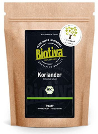  Biotiva Koriander Bio gemahlen 250g - Hochwertigste Bio-Qualität aus dem Mittelmeerraum - 100% Bio-zertifiziert in Deutschland (DE-ÖKO-005) - Perfekt zu indischen und asiatischen Gerichten 