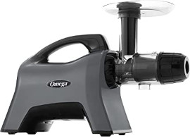 Omega MM1500GY Medizinischer Sellerie-Entsafter und Ernährungssystem, BPA-frei, langsames Mastizieren, hohe Saftleistung, 200 Watt, Grau
