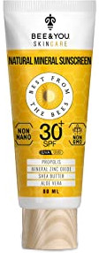 BEE&YOU Natürliche Sonnencreme 30 Spf, Natürlichste Sonnenschutz Formel, Mineralische Zinkoxid, Sheabutter, Jojobaöl, Aloe Vera, Für Pflege, Mineralische Sonnen & Gesichtscreme, Schutz Vor Uv Strahlen