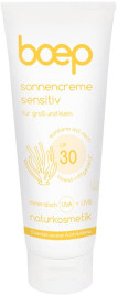 boep Sonnencreme Sensitiv LSF 30 | Mineralische Sonnencreme für Babys, Kinder & Erwachsene mit sensibler Haut | Sonnenschutz ohne chemische UV-Filter | Vegane Naturkosmetik (100ml)